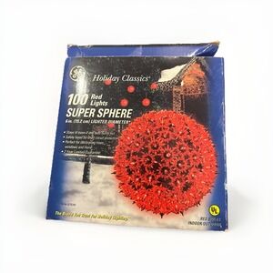 Vintage GE Holiday Classics 100 Purple Light Super Sphere 6"  Decor Red